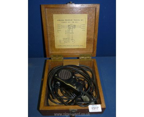 A light Oak cased Wireless Procedure Training Set (Students unit type STR/3) by ''Clarke &amp; Smith Mfg Co. Ltd., Wallington