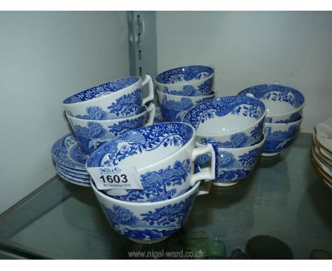 Ten Spode 'Italian' cups and saucers (one chipped).