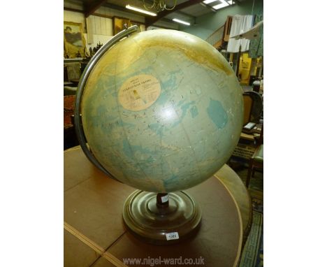 A very large Phillips 19" Terrestrial printed in Great Britain by George Phillips &amp; Son London, copyright 1963, slight da