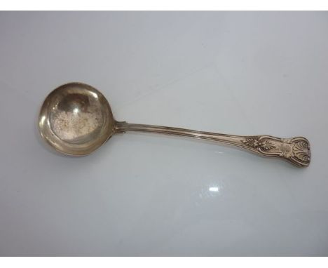 An early Victorian silver King's pattern sauce ladle, Mary Chawner, London, 1838, crested, 158g