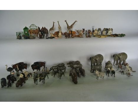 An extensive and wide ranging collection of vintage Britains lead models of zoo animals with numerous single examples and gro