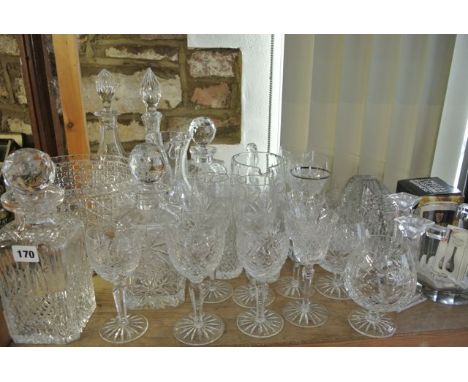 An extensive collection of clear cut crystal and glassware to include a heavy Edinburgh Crystal pedestal bowl with extensive 