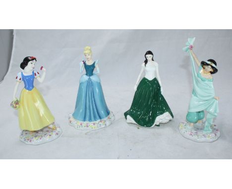 Three Royal Doulton ceramic figures from the 'Walt Disney showcase collection' including Snow White, Princess Jasmine and Cin