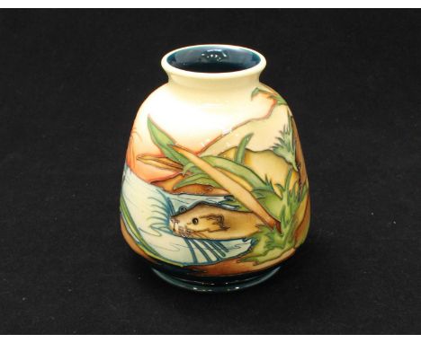 A Moorcroft pottery 'Watervole' pattern vase, designed by Kerry Goodwin. Trial piece dated '5.11.13' and with impressed facto