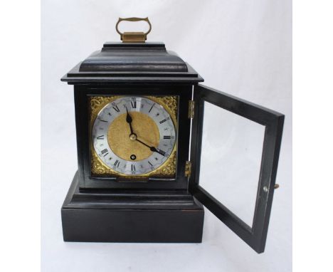 A well-made 18th century 'style' mantel clock, with eight-day brass spring-driven movement, 14cm square dial with textured ce