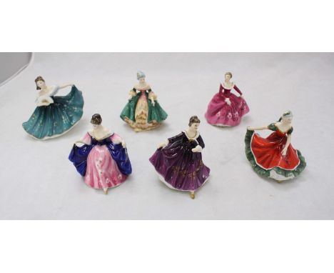 A collection of six assorted Royal Doulton ceramic figures including 'Kirsty HN.3246' 'Elaine HN.3247' and 'Southern Belle HN