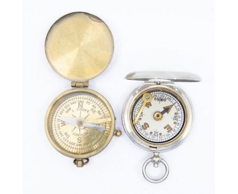 A WW1 era 1917 dated military compass, named to the reverse ‘W.Gosling VC’.Nickel construction and broad arrow marked by F.Da