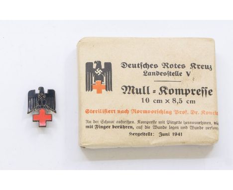 Two items of Deutsches Rotes Kreuz (German Red Cross) interest, to include: an unopened DRK bandage dated June 1941, plus an 