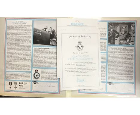 26 RAF WW2 fighter pilots autographs in album with certificate of authenticity, together with a RAF pilot signed book of Air 
