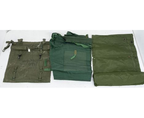 British Army nylon poncho dated 1971 together with a pair of Number 1 MKIII trousers, dated 1978  both contained within a rol