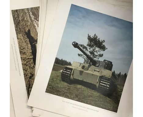 41 original WW2 German military colour prints approximately 38cm x 32cm.