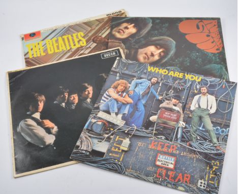 Vinyl records, including early pressings of The Beatles Rolling, Stones, The Who, Supertramp, Moody Blues, Van Morrison, Rod 