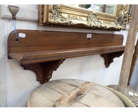 A VICTORIAN WALNUT SHELF, 85.5cm wide