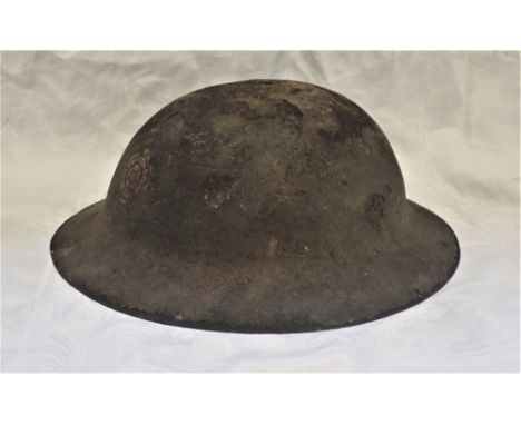 A WORLD WAR ONE LANCASTER REGIMENT HELMET, with original rose transfer