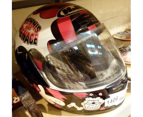DENNIS THE MENACE MOTORBIKE HELMET. HTC Dennis The Menace crash helmet - size small - never worn 