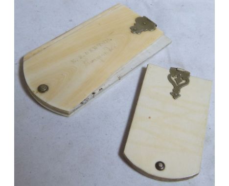 IVORY NOTEBOOKS. Two ivory notebooks, one inscribed E R Danton, Surgeon