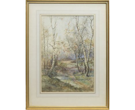 R CARTER,THREE AUTUMN FOREST SCENESwatercolours on paper, each signed and dated 1900; 1909 and 1911 respectively Each 37cm x 