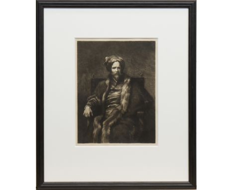 MANNER OF REMBRANDT VAN RIJN (1606 - 1669),PORTRAIT OF A GENTLEMANetching24cm x 18cmMounted, framed and under glass