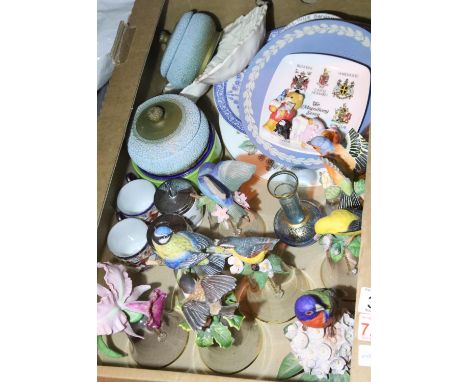 Ceramics and glassware including Franklin Mint bird bells, Wedgwood jasperware etc. Not available for in-house P&amp;P 