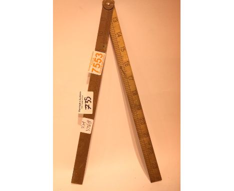 Rabone no 1243 2ft brass folding roller. Not available for in-house P&amp;P 