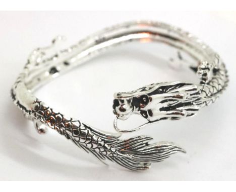 Tibetan silver Dragon bangle. P&amp;P Group 1 (£14+VAT for the first lot and £1+VAT for subsequent lots) 