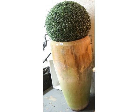 Large planter with faux bush with lights. Not available for in-house P&amp;P 
