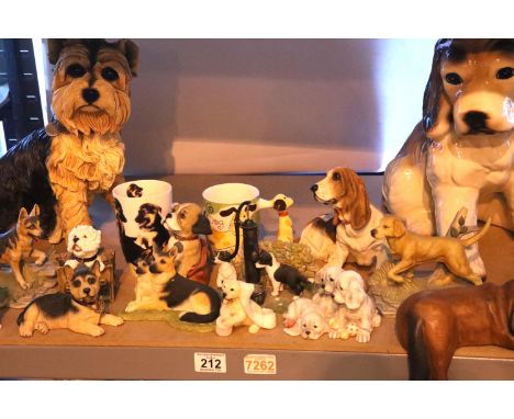 Ceramic and other dog figurines. Not available for in-house P&amp;P. 