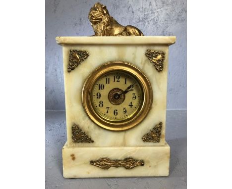 Onyx 1930s 30 hour mantel clock with Imperialistic leanings, English movement