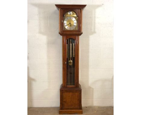 Modern German movement longcase clock in solid oak case