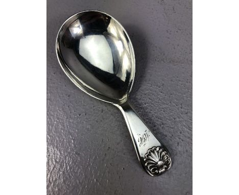 Silver Newcastle hallmarked Victorian Caddy Spoon by Reid &amp; Sons (David Reid) dated 1856