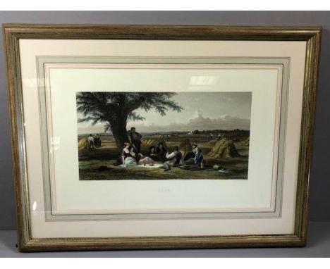 Framed lithograph by E RADCLYFFE after J ABSOLON, entitled 'REST' published by July 29th 1870 by J McQueen, approx 51cm x 27c
