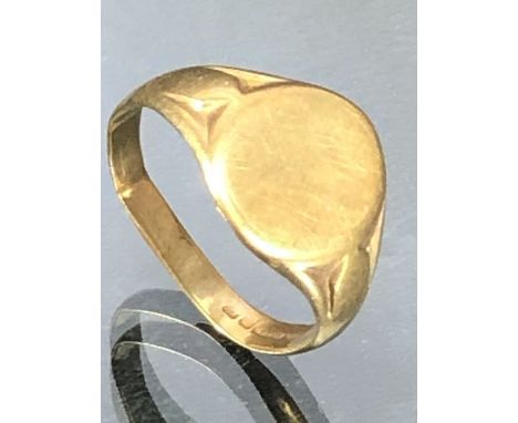 9ct Gold signet ring approx size 'U' &amp; 4.3g