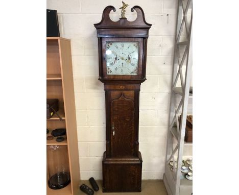 Eight day longcase clock by Josiah Twyford of Manchester (working from 1792 - 1822), restored movement, repairs to face, curr