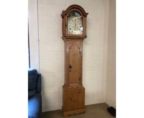 Long case clock with face marked by J M Read, Helston (A/F)