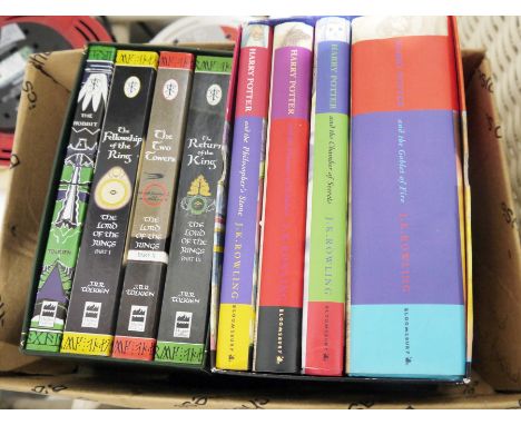 Boxed set of Tolkien's The Hobbit and Lord of the Rings, a boxed set of Harry Potter books, first four volumes and Order of P