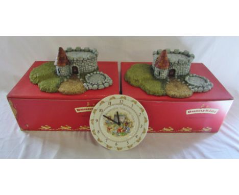 Royal Doulton Bunnykins 'Arthurian legends' stands/bases & a Bunnykins clock