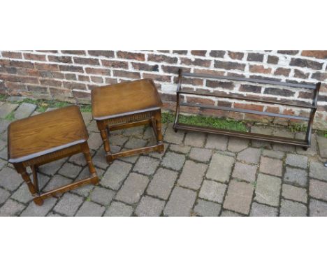 2 small occasional tables and an Ercol wall unit