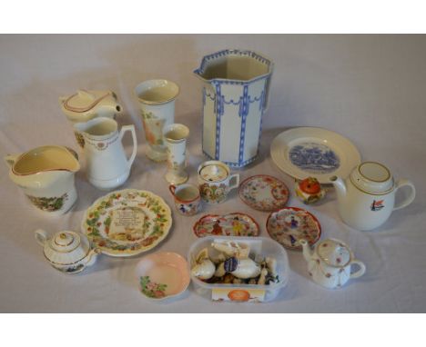 Various ceramics including a Brambly Hedge recipe plate, Royal Doulton teapot etc