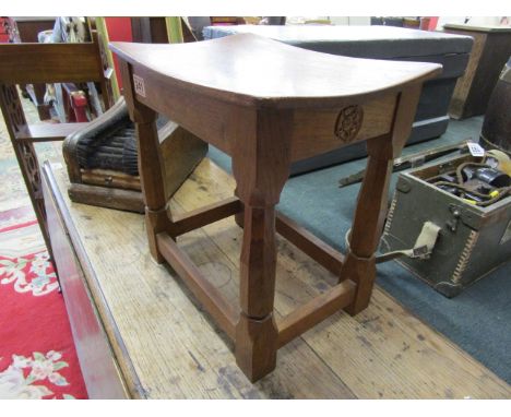 Oak stool in the style of Robert 'Mouseman' Thompson