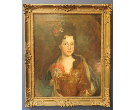PORTRAIT OF A LADY, HALF LENGTHOil on canvas66 x 54cm