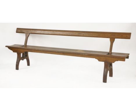 A pine refectory bench, with reversible back