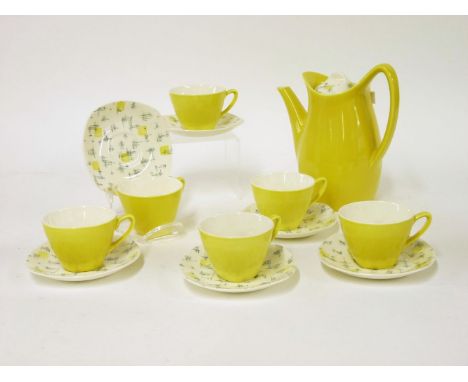 A Midwinter 'Savanna' coffee set, designed by Jessie Tait