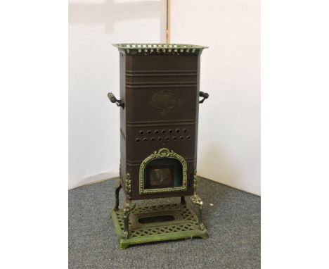 A 19th century French enamel conservatory heater
