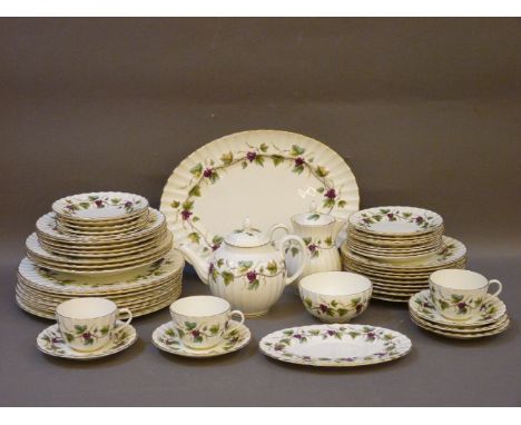 A Worcester white ground with floral pattern part dinner service