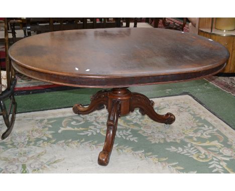 A Victorian D-end dining table, mahogany tripod base, circa 1880.