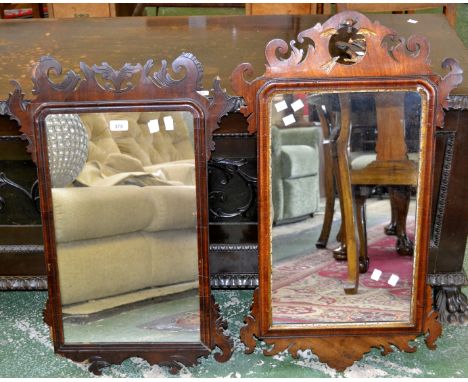 A George III mahogany Vauxhall mirror; another