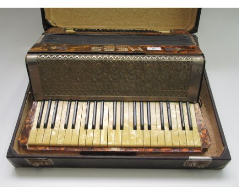 A Hess Klingenthal piano accordion, 48cm wide, cased. 