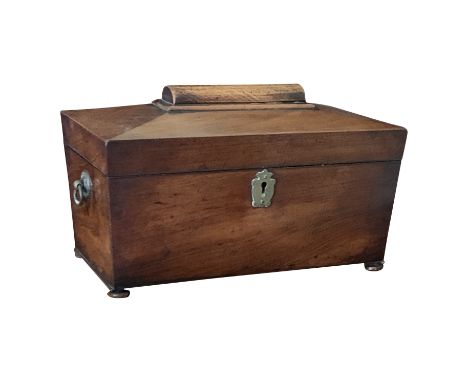A Regency mahogany three section tea chest of sarcophagus form.From the estate of Ashley Barker OBE who was born in Hertfords