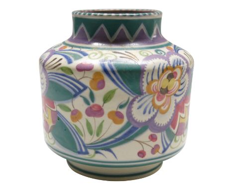 A Poole Pottery painted rounded vase by Carter Stabler Adams Ltd., 20th Century, height 17cm.