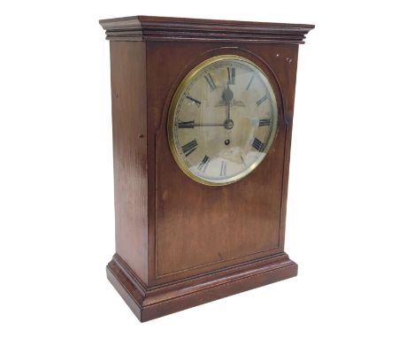 An RAF officers mess mahogany cased mantle clock, the base inscribed with crown motif above G.R.V, S.DAVALL &amp; SONS, GOSWE